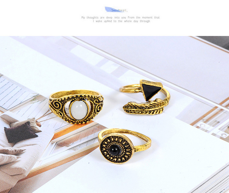 Fashion Silver Color Flower Pattern Decorated Ring Sets(10pcs),Rings Set