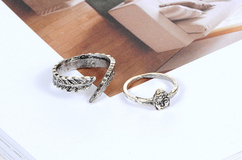 Fashion Silver Color Flower Pattern Decorated Ring Sets(6pcs),Rings Set