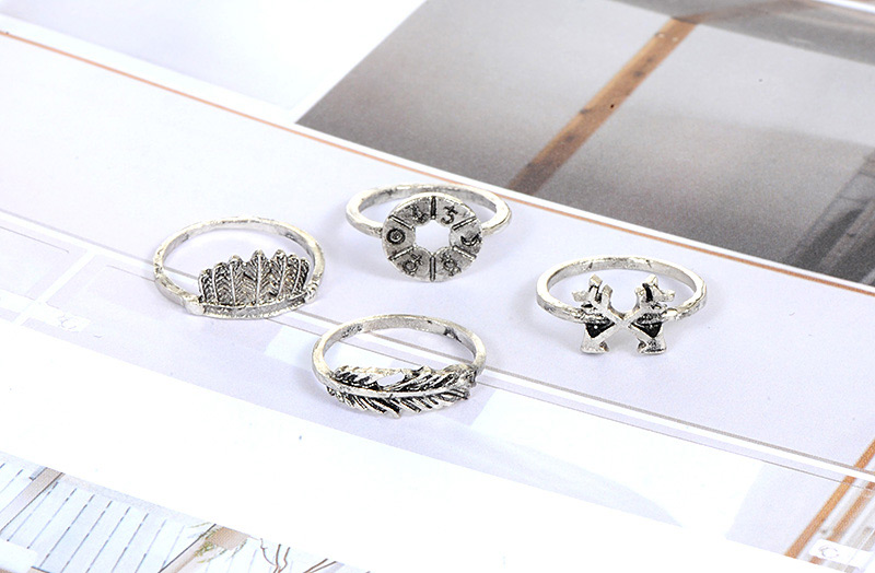 Fashion Silver Color Hollow Out Design Pure Color Ring Sets(6pcs),Rings Set