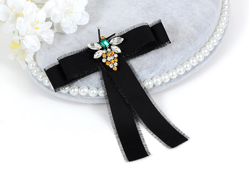 Trendy Black Bee Shape Decorated Bowknot Brooch,Korean Brooches