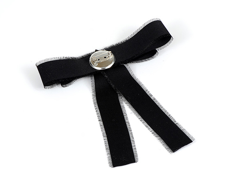 Trendy Black Embroidered Bee Decorated Bowknot Brooch,Korean Brooches