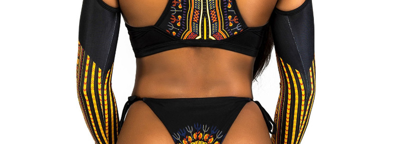 Fashion Black Color Matching Decorated Swimwear,One Pieces