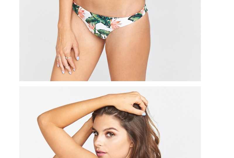 Fashion Multi-color Leaf Pattern Decorated Swimwear,Bikini Sets