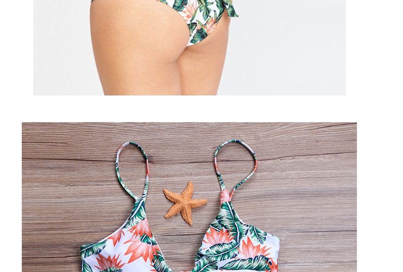 Fashion Multi-color Leaf Pattern Decorated Swimwear,Bikini Sets