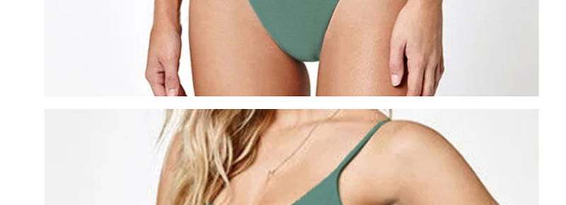 Fashion Olive Green Pure Color Decorated Swimwear,One Pieces