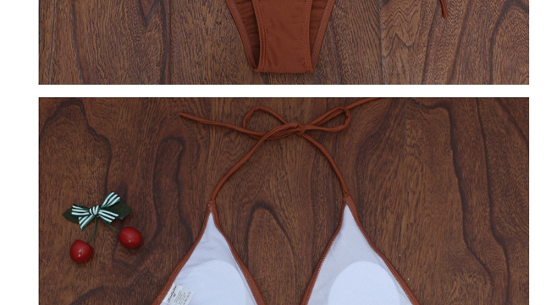 Fashion Claret-red Pure Color Decorated Swimwear,Bikini Sets