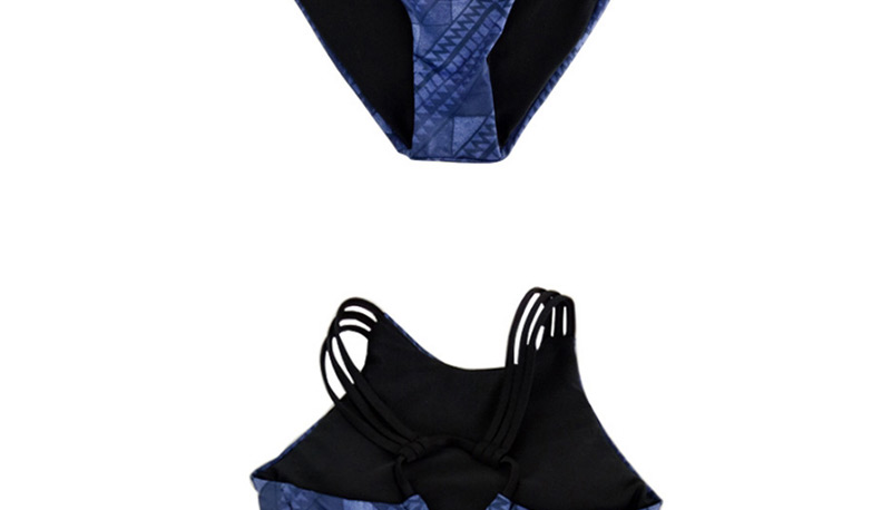 Fashion Blue Pure Color Decorated Swimwear,Bikini Sets