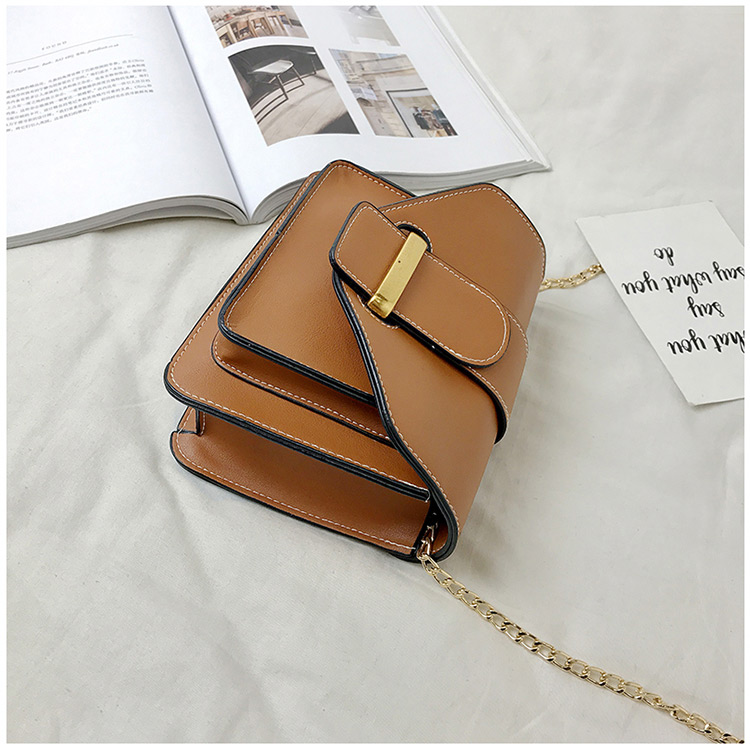 Fashion Dark Brown Belt Buckle Decorated Bag,Messenger bags