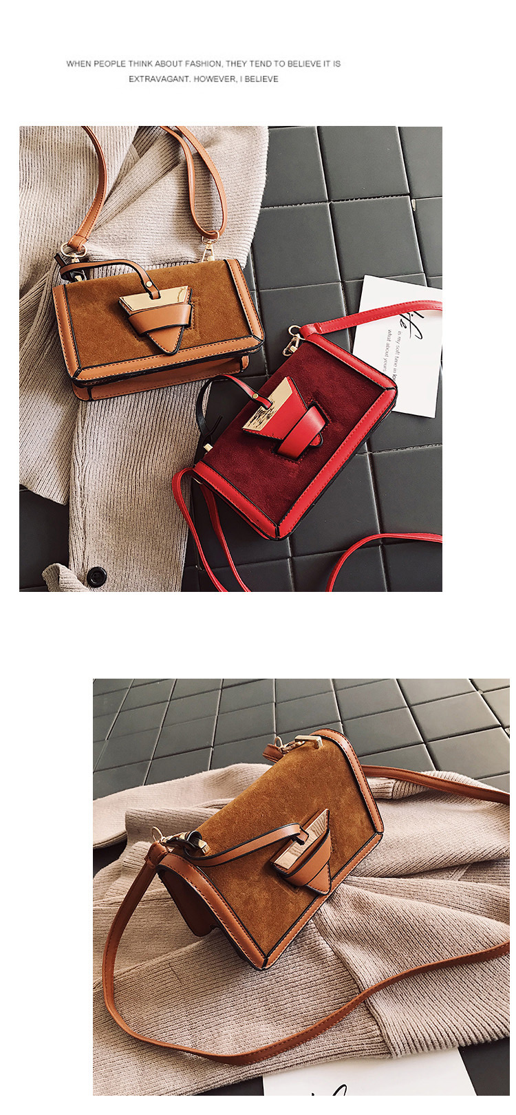 Fashion Red Triangle Shape Decorated Bag,Wallet