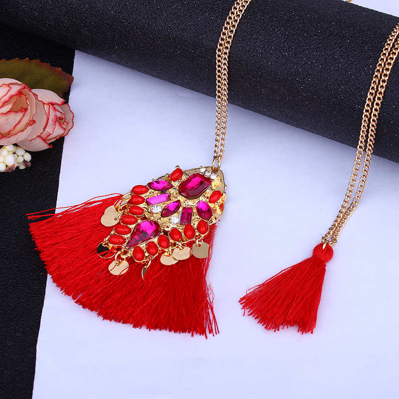 Fashion Multi-color Geometric Shape Decorated Necklace,Multi Strand Necklaces