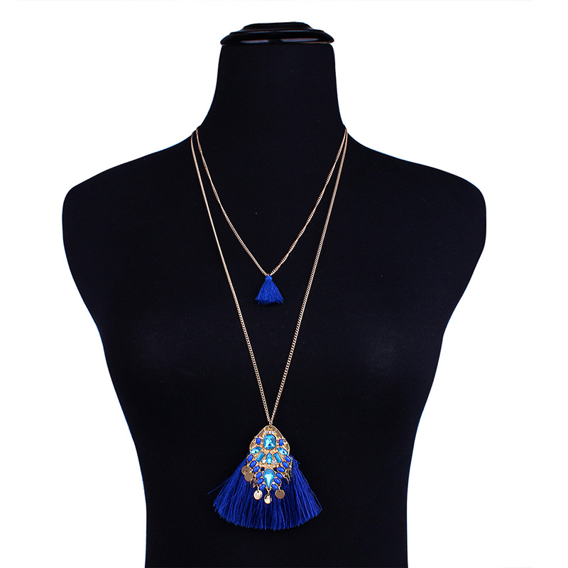 Fashion Black Geometric Shape Decorated Necklace,Multi Strand Necklaces