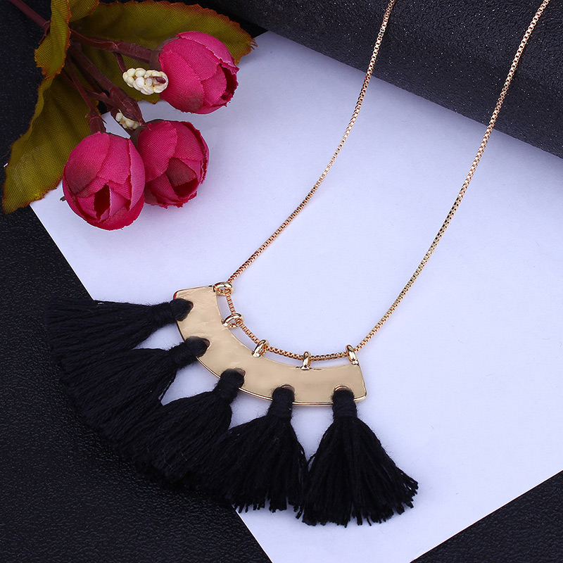 Fashion Brown Tassel Decorated Necklace,Multi Strand Necklaces