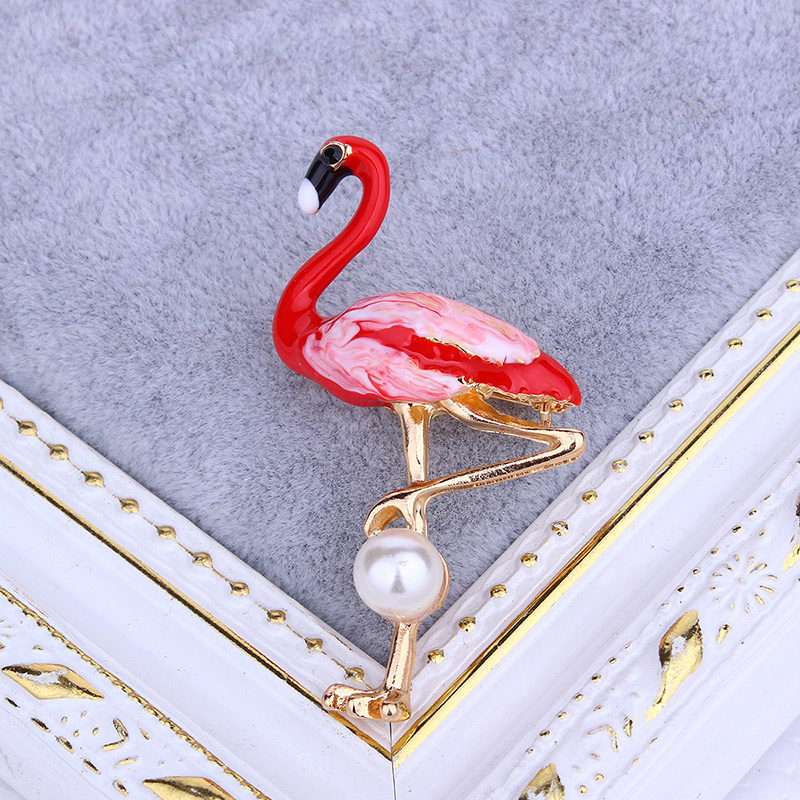 Fashion Red Bird Shape Decorated Brooch,Korean Brooches