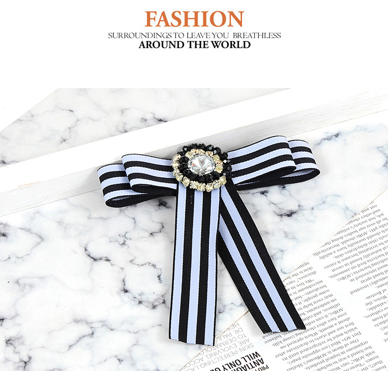 Elegant Black+white Stripe Shape Decorated Brooch,Korean Brooches