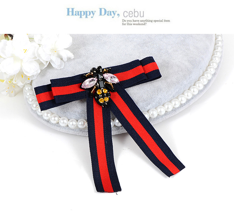 Fashion Red+navy Bee Shape Decortaed Brooch,Korean Brooches