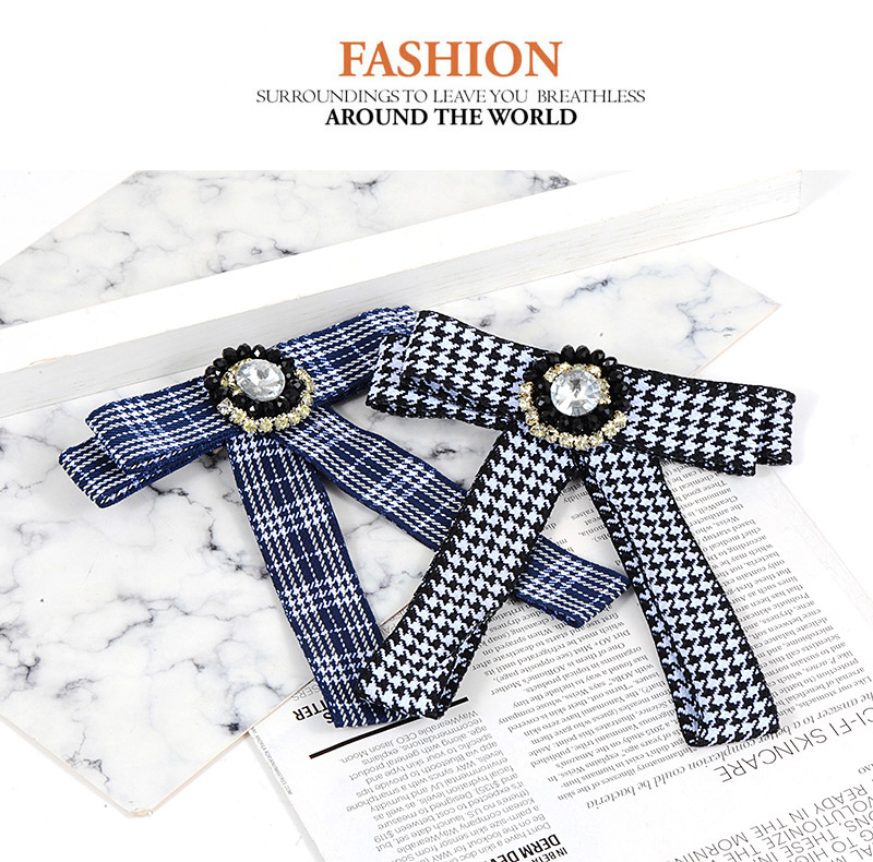 Fashion Black+white Grid Shape Decorated Brooch,Korean Brooches