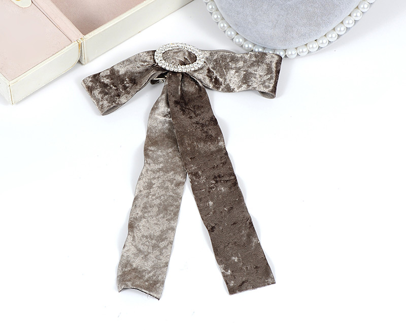 Elegant Gray Oval Shape Decorated Bowknot Brooch,Korean Brooches