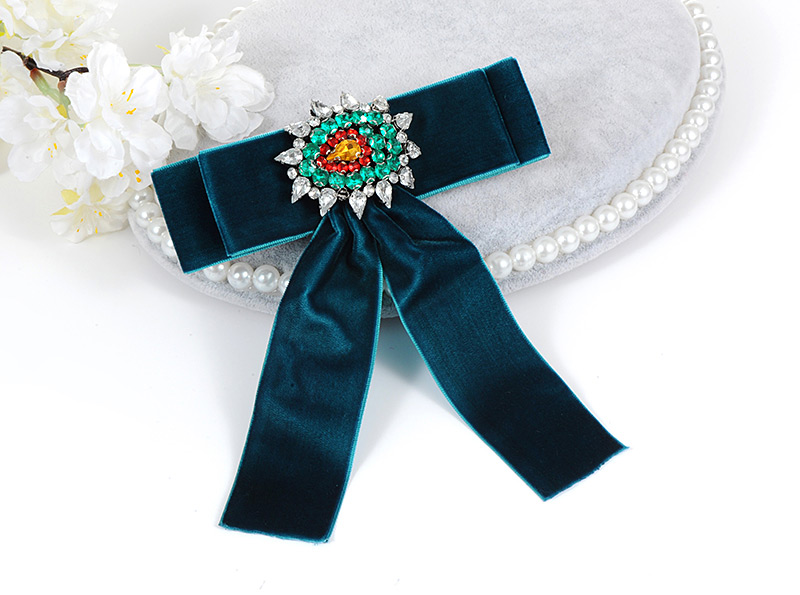 Fashion Blue Oval Shape Decorated Bowknot Brooch,Korean Brooches