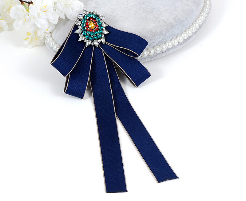 Fashion Navy Oval Shape Decorated Bowknot Brooch,Korean Brooches