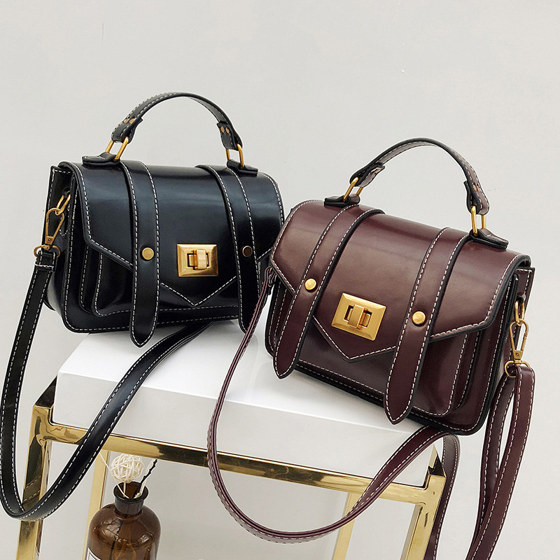 Fashion Brown Belt Buckle Shape Decorated Bag,Messenger bags