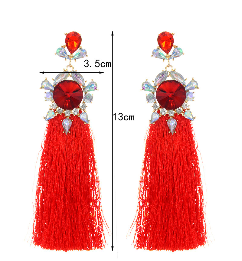 Bohemia Red Color-matching Decorated Earrings,Drop Earrings