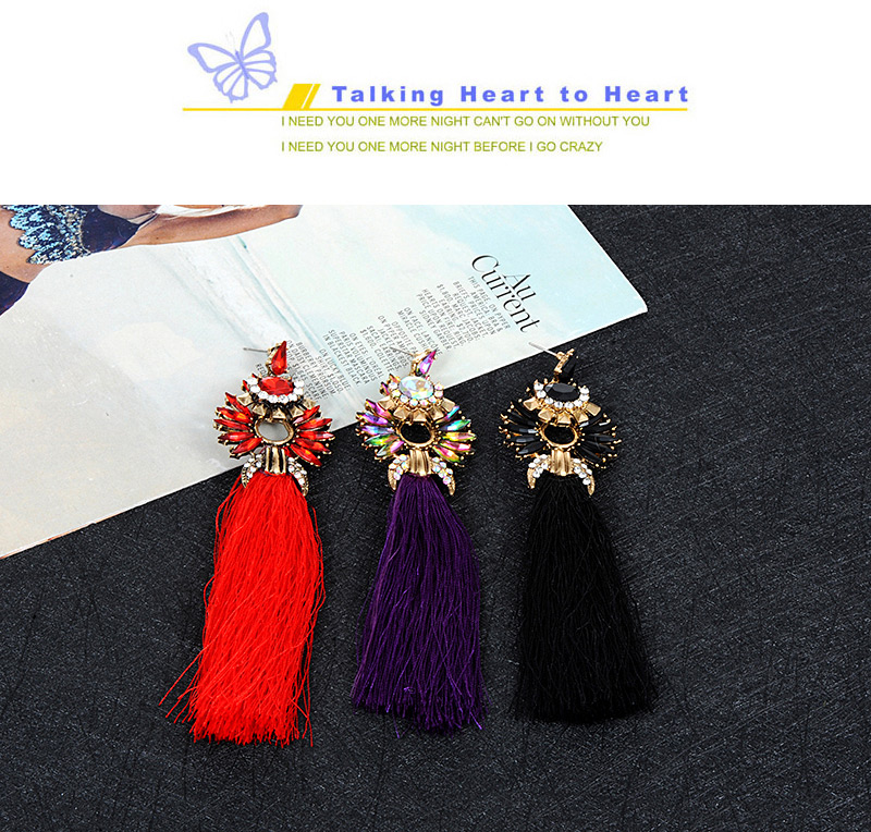 Fashion Red Hollow Out Decorated Earrings,Drop Earrings