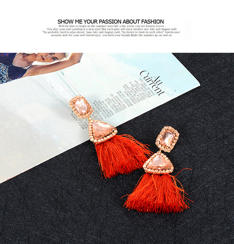 Fashion Orange Triangle Shape Decorated Earrings,Drop Earrings