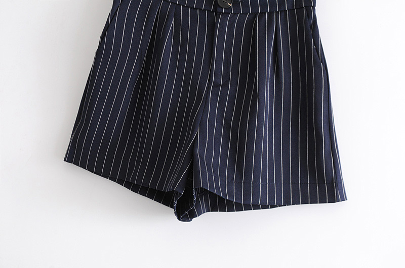 Fashion Navy Strip Shape Decorated Shorts,Shorts