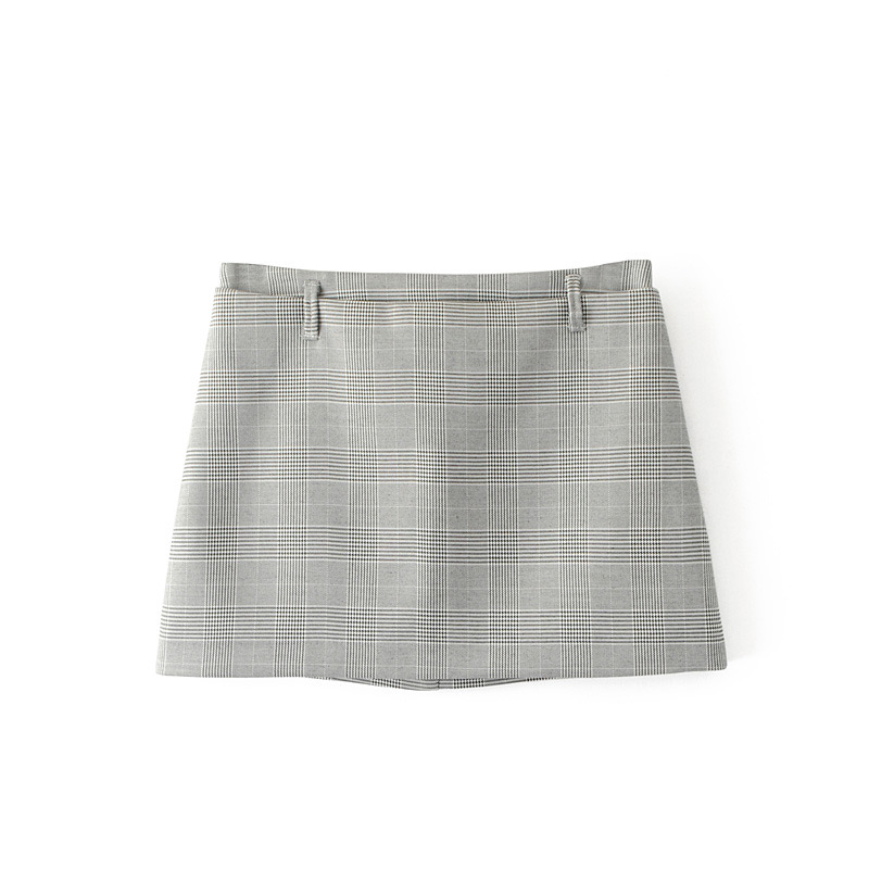 Fashion Gray Grid Shape Decorated Shirt,Shorts