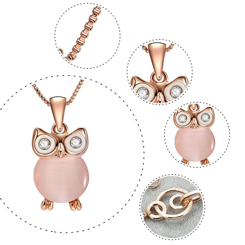 Fashion Rose Gold Owl Shape Decorated Jewelry Sets(2pcs）,Jewelry Sets