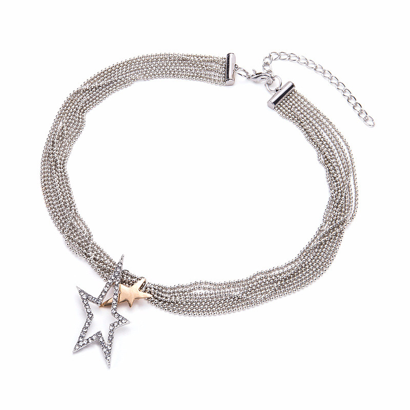 Fashion Silver Color Star Shape Decorated Necklace,Bib Necklaces