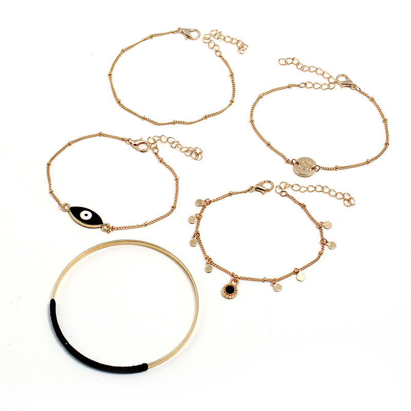 Fashion Black Eye Shape Decorated Bracelet (5 Pcs),Fashion Bracelets