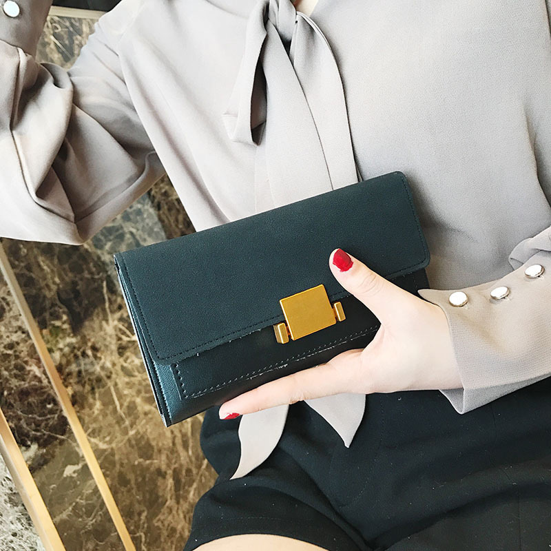 Fashion Black Pure Color Decorated Wallet,Wallet