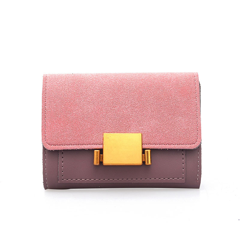 Fashion Pink Pure Color Decorated Wallet,Wallet