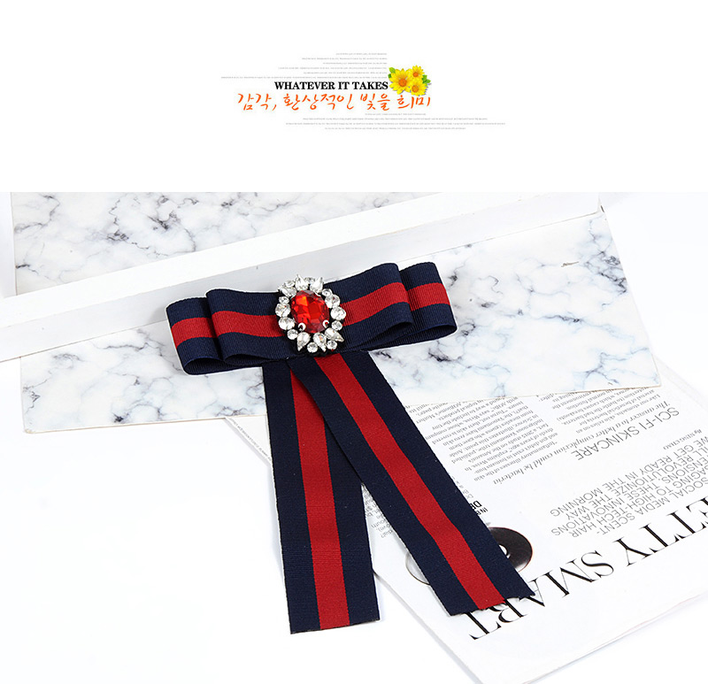 Elegant Navy+red Color-matching Decorated Brooch,Korean Brooches