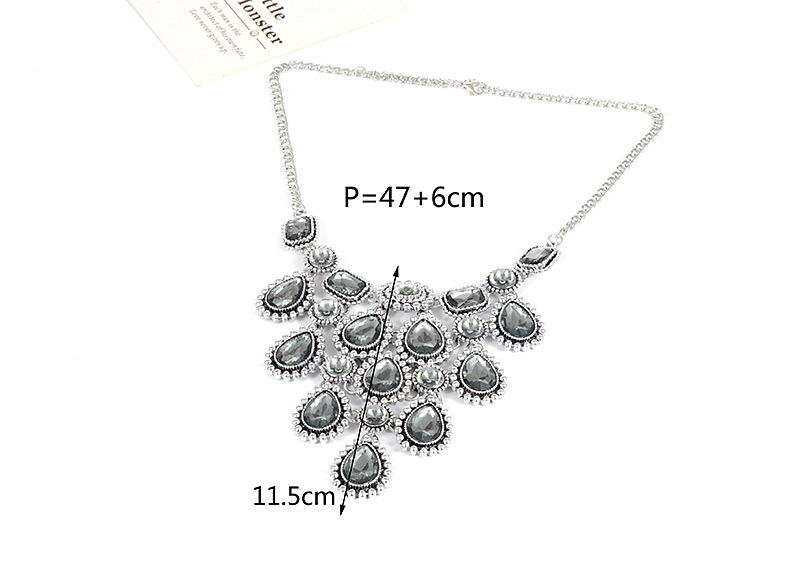 Elegant Gray Hollow Out Decorated Necklace,Chains