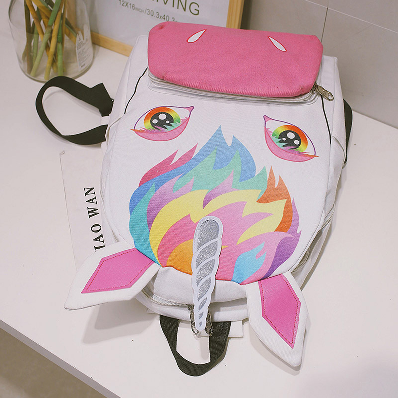 Lovely Multi-color Unicorn Shape Decorated Backpack,Backpack
