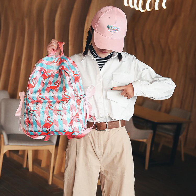 Fashion Pink Flamingo Shape Decorated Backpack,Backpack