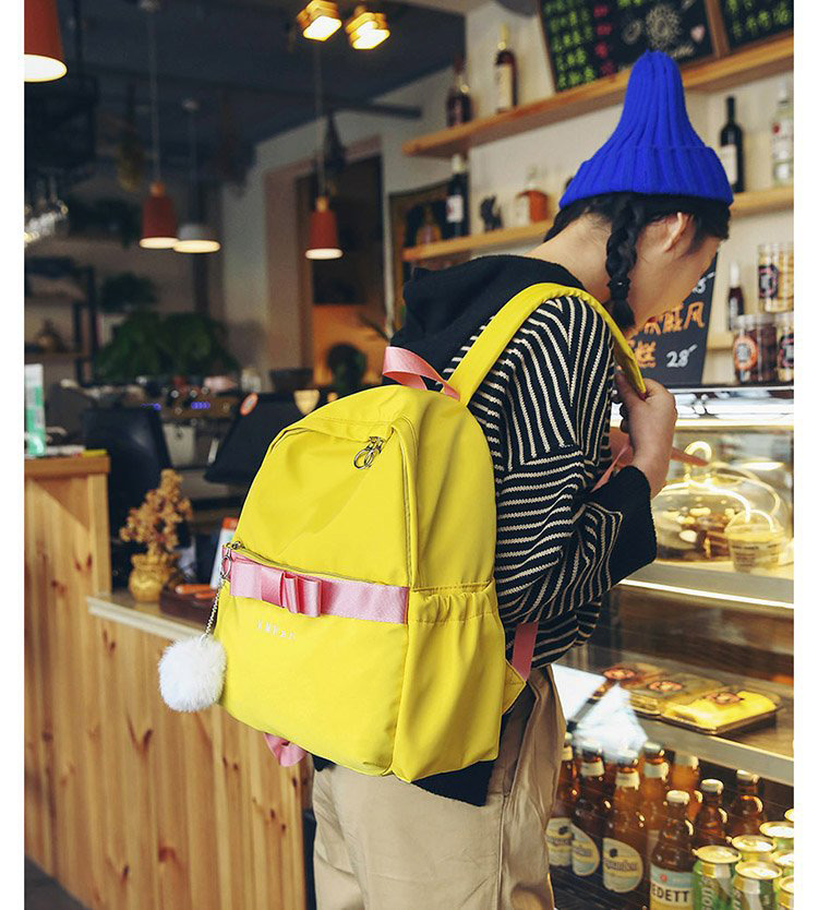 Fashion Yellow Bowknot Shape Decorated Backpack,Backpack