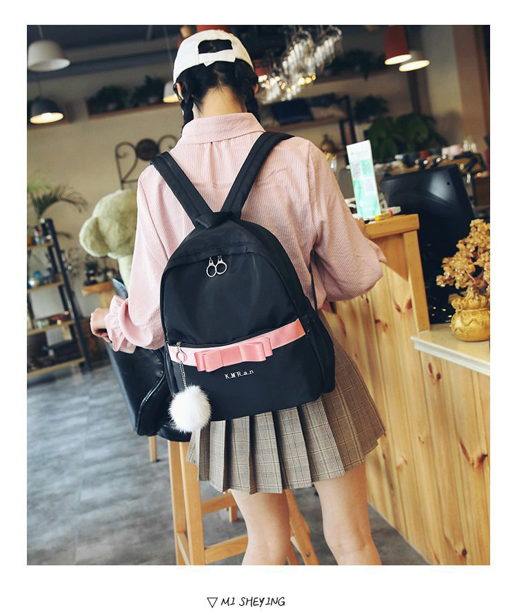 Fashion Black Bowknot Shape Decorated Backpack,Backpack