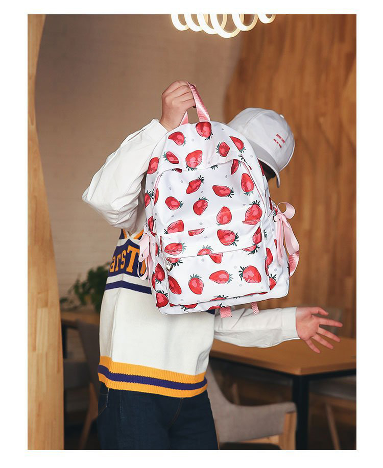 Fashion Pink Strawberry Shape Decorated Backpack,Backpack