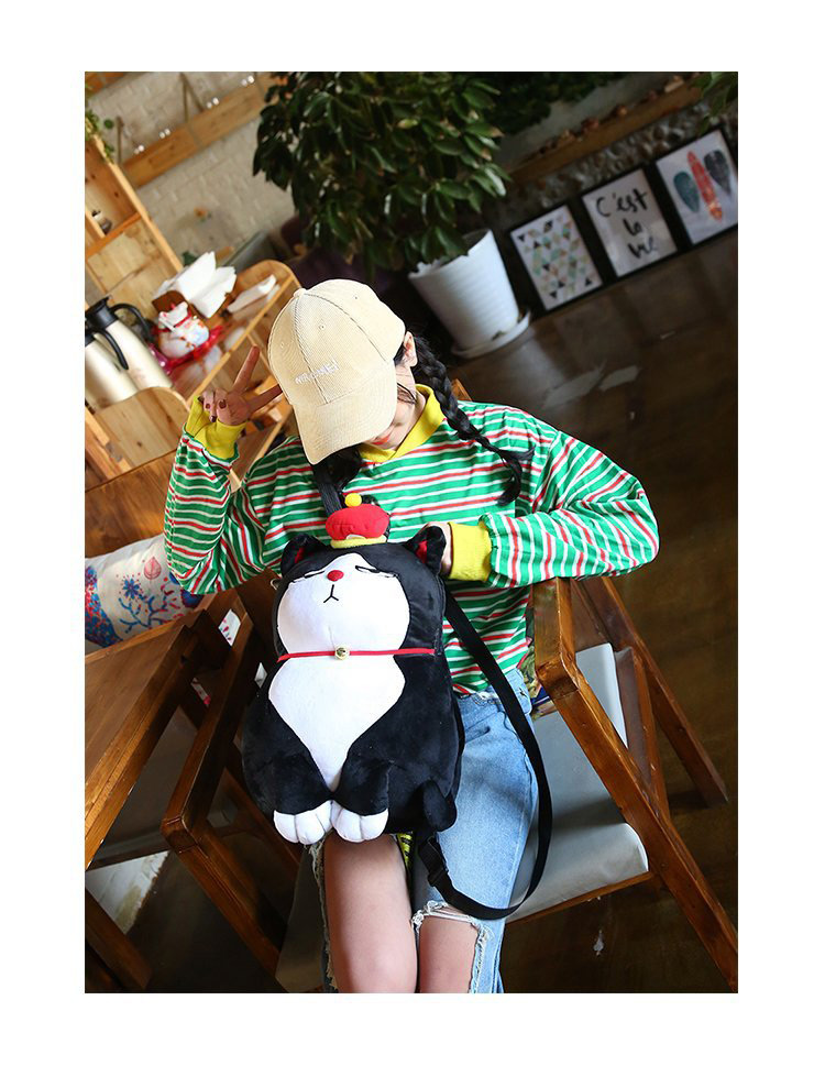 Lovely Black+red Cat Shape Decorated Backpack,Backpack