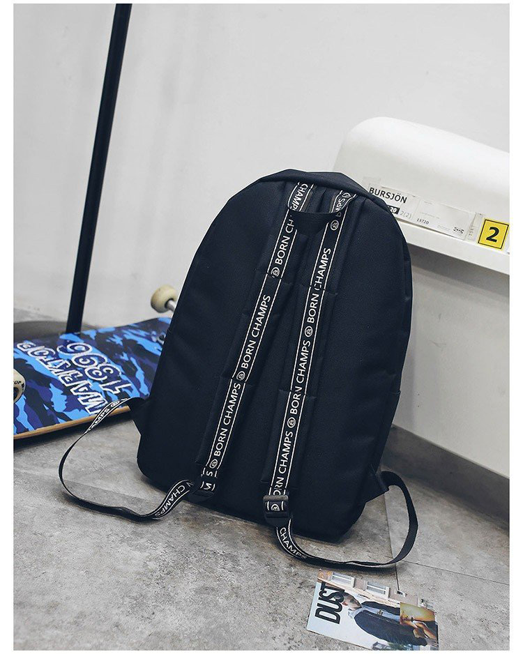 Fashion Blue+black Color-matching Decorated Backpack,Backpack