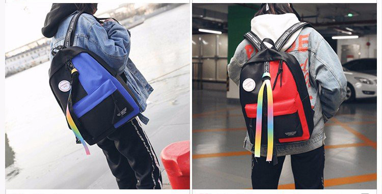 Fashion Red+black Color-matching Decorated Backpack,Backpack
