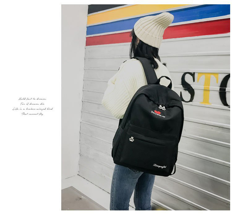 Fashion Black Heart Shape Decorated Backpack,Backpack