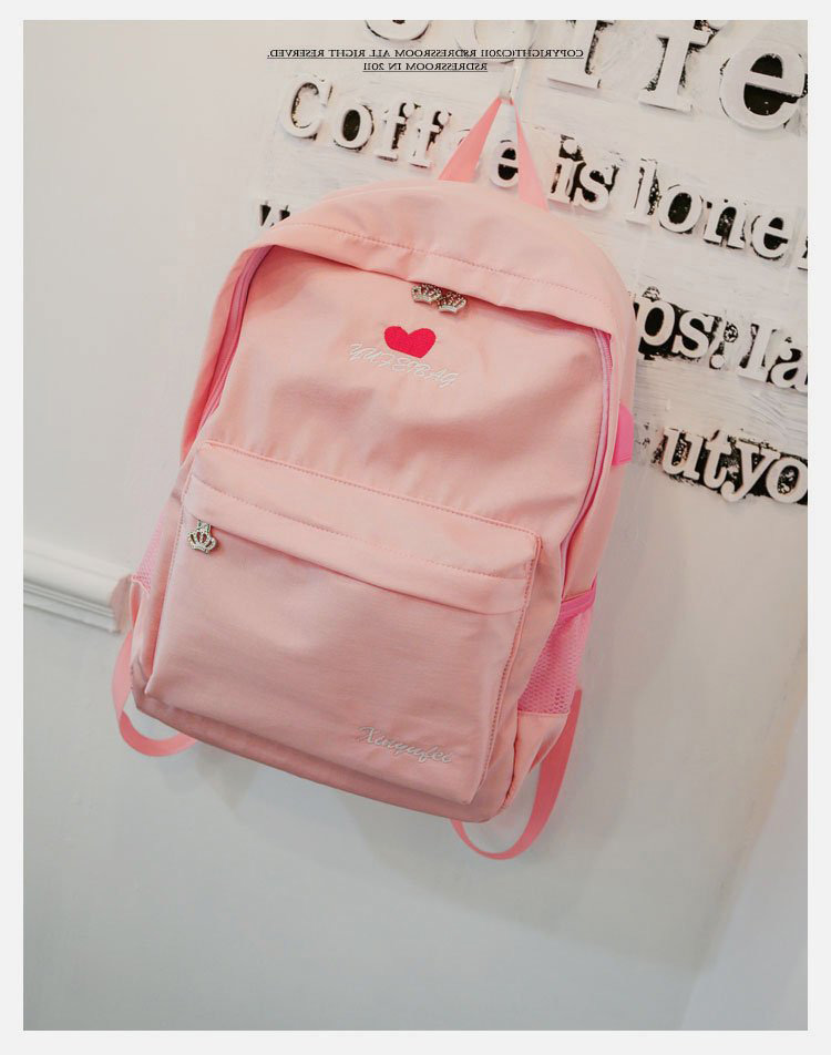Fashion Pink Heart Shape Decorated Backpack,Backpack