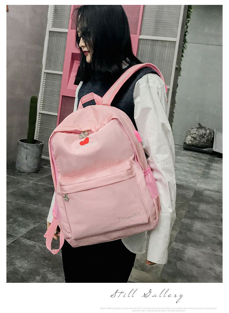 Fashion Black Heart Shape Decorated Backpack,Backpack