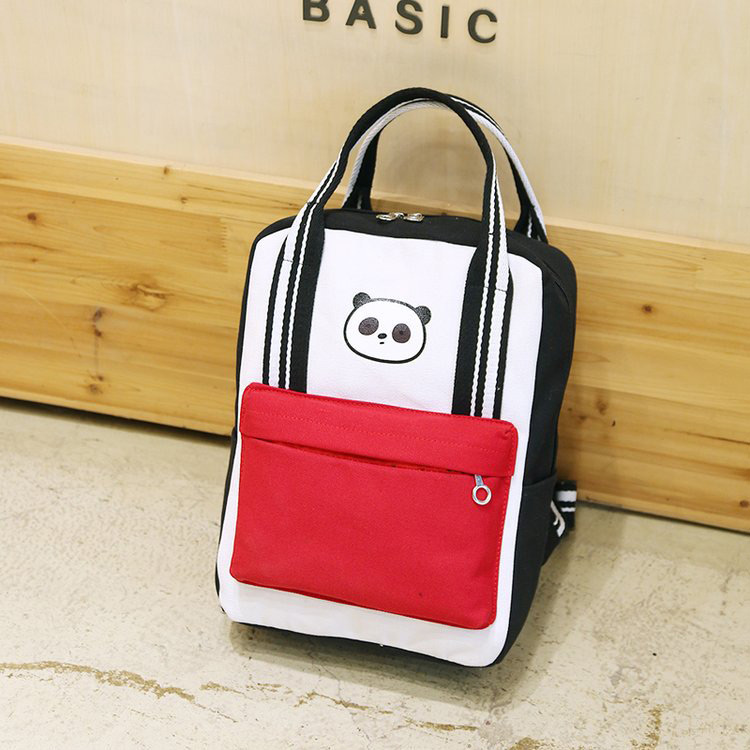 Lovely Black Panda Shape Decorated Backpack,Backpack