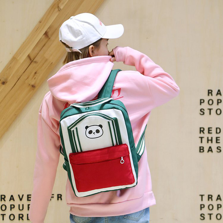 Lovely Pink Panda Shape Decorated Backpack,Backpack