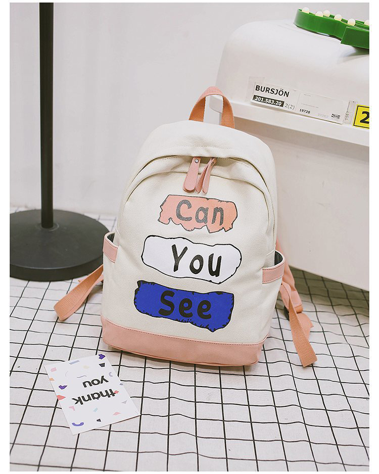 Fashion White Letter Shape Decorated Backpack,Backpack